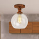 Naomi - Industrial Glass Globe Semi - Flush Mount Light