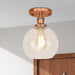 Naomi - Industrial Glass Globe Semi - Flush Mount Light