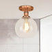 Naomi - Industrial Glass Globe Semi - Flush Mount Light