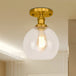 Naomi - Industrial Glass Globe Semi - Flush Mount Light