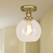 Naomi - Industrial Glass Globe Semi - Flush Mount Light