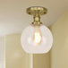 Naomi - Industrial Glass Globe Semi - Flush Mount Light