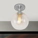 Naomi - Industrial Glass Globe Semi - Flush Mount Light