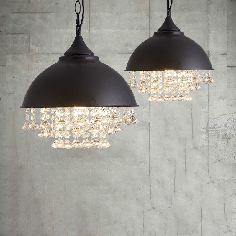 Harlow - Glamorous Industrial Pendant Light With Crystal Accents (1 - Light)