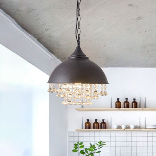 Harlow - Glamorous Industrial Pendant Light With Crystal Accents (1 - Light)