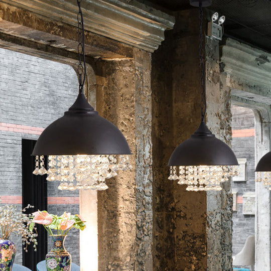 Harlow - Glamorous Industrial Pendant Light With Crystal Accents (1 - Light)