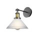 Hazel Brass Cone Wall Sconce - Industrial Chic With Frosted Glass