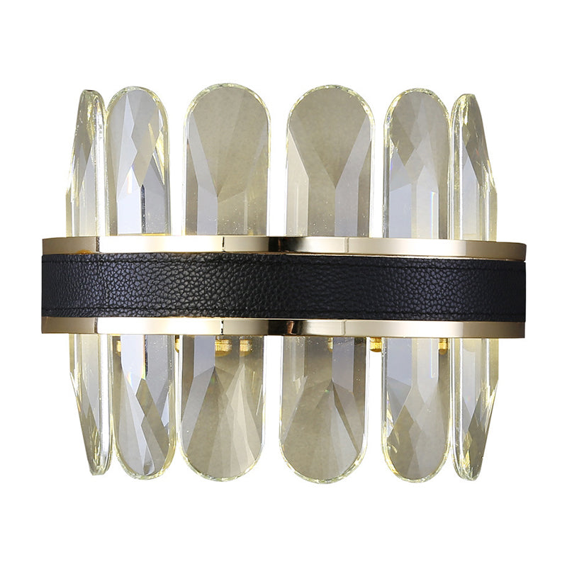 Noelle Elegance Meets Sparkling Illumination: The Black Led Wall Sconce With Crystal Shade