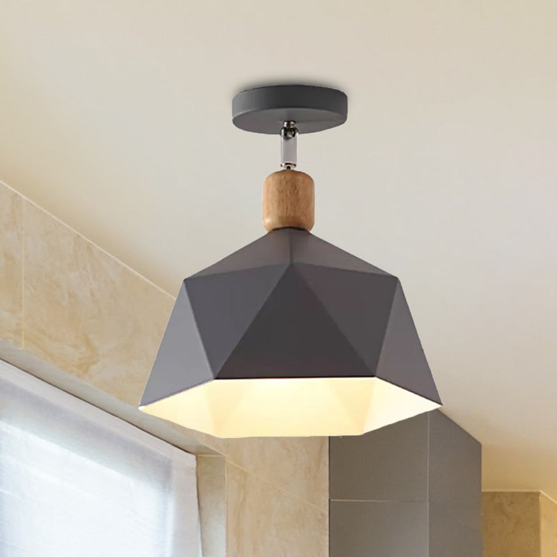 Emma’s Modern Adjustable Macaron Hexagon Ceiling Light - Elevate Your Space With Gray White And