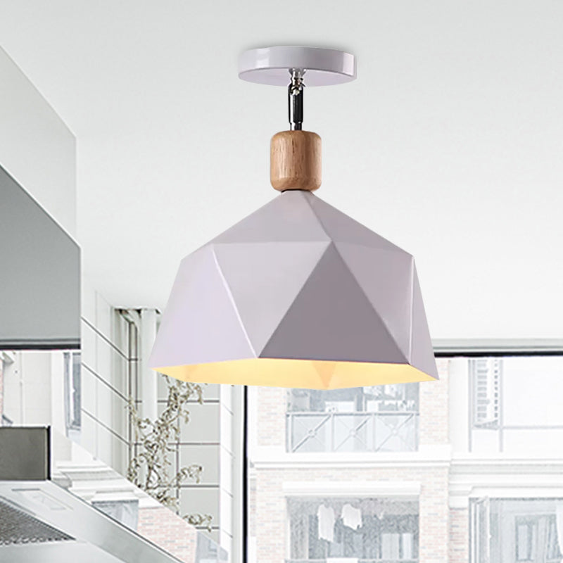 Emma’s Modern Adjustable Macaron Hexagon Ceiling Light - Elevate Your Space With Gray White And