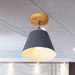 Olivia’s Modern Cone Light - Pink & Gray Semi - Flush Mount