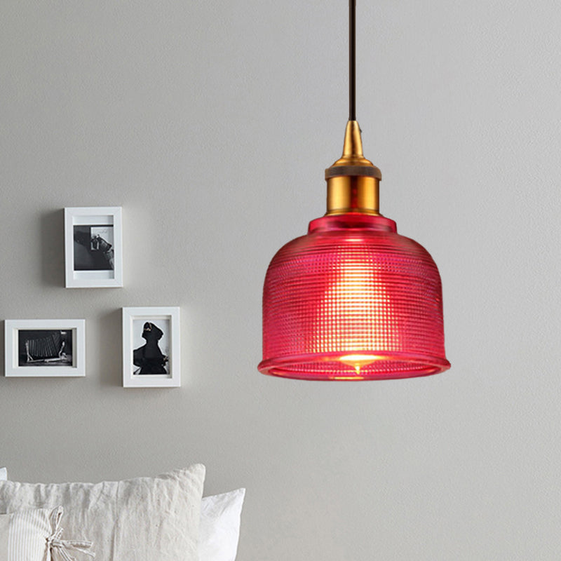 Sadie Modern Glass Pendant - Grid Design In Striking Colors