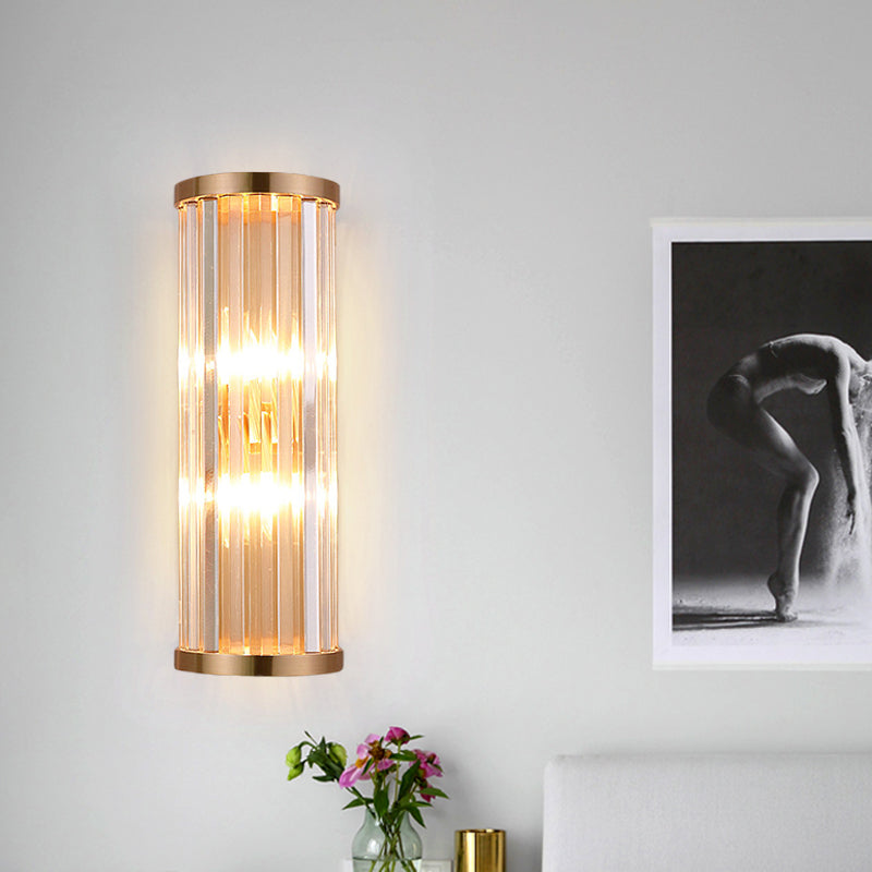 Modern Elegance Meets Warmth: Minimalist Crystal Wall Sconce Clear / Round