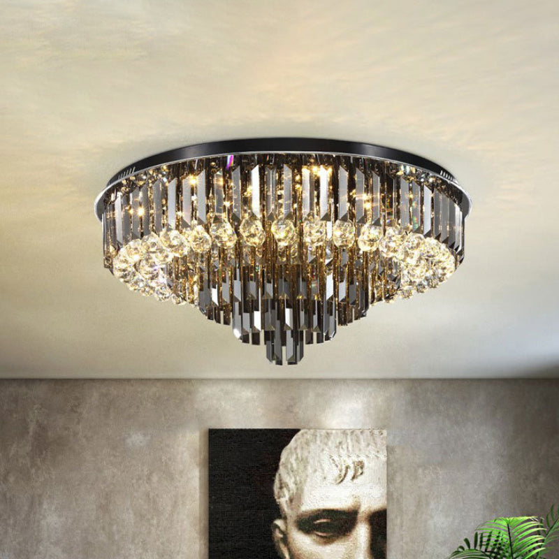 Sparkling Elegance: Modern Led Flushmount With Crystal Prisms