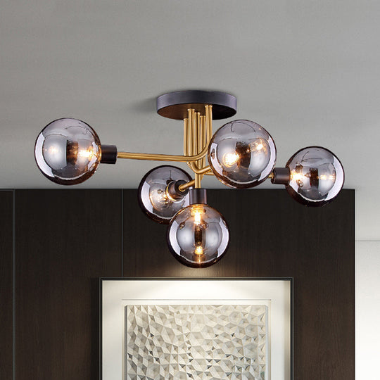 Lilliana Modern Smoke Glass Chandelier: Captivating Branching Design For Your Kitchen Gray