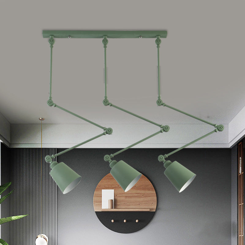 Evelyn’s Adjustable 3 - Light Green & Black Pendant Lamp: A Touch Of Modern Elegance