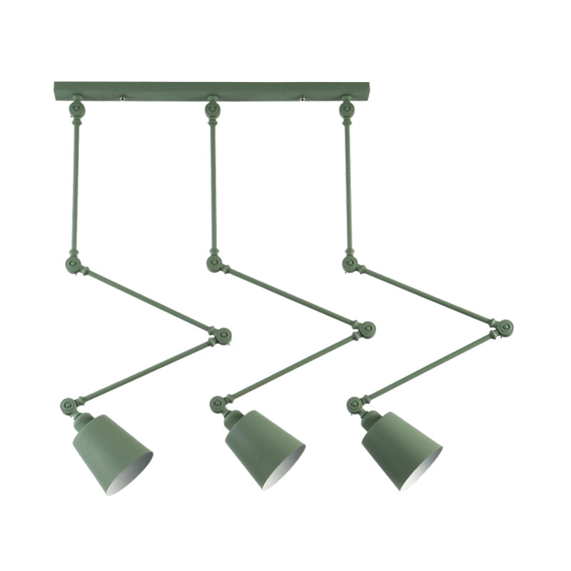 Evelyn’s Adjustable 3 - Light Green & Black Pendant Lamp: A Touch Of Modern Elegance