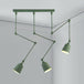 Evelyn’s Adjustable 3 - Light Green & Black Pendant Lamp: A Touch Of Modern Elegance