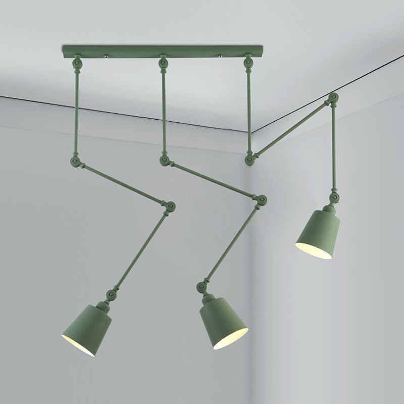 Evelyn’s Adjustable 3 - Light Green & Black Pendant Lamp: A Touch Of Modern Elegance