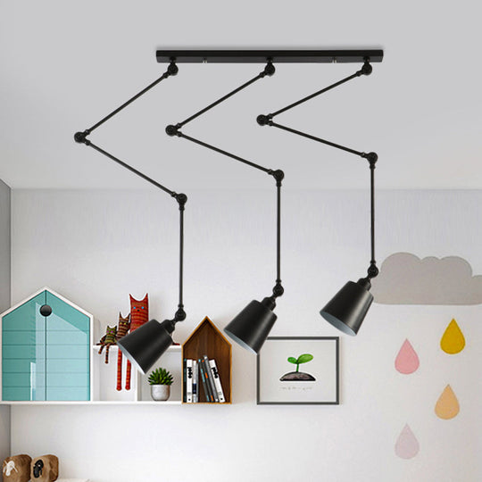 Evelyn’s Adjustable 3 - Light Green & Black Pendant Lamp: A Touch Of Modern Elegance