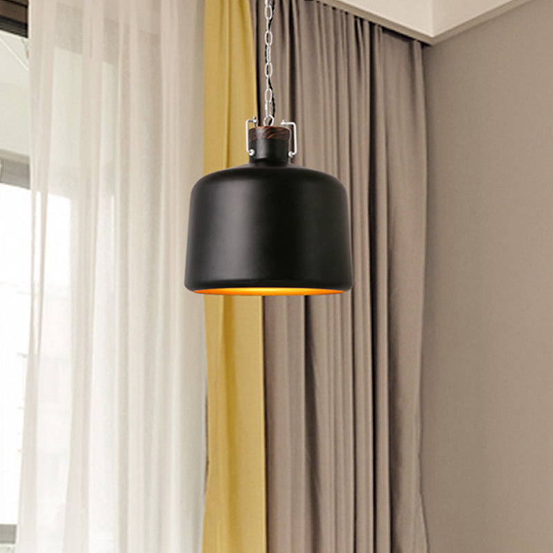 Carter - Industrial Bucket Pendant Light (Black/White 1 - Light)