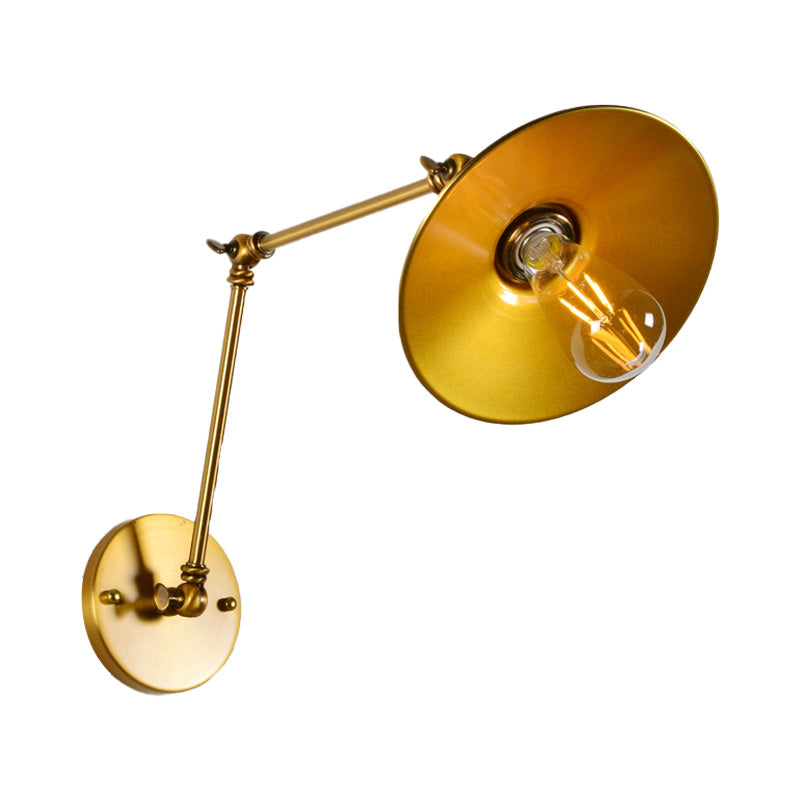 Edison’s Adjustable Embrace: Industrial Brass Swing Arm Wall Lamp