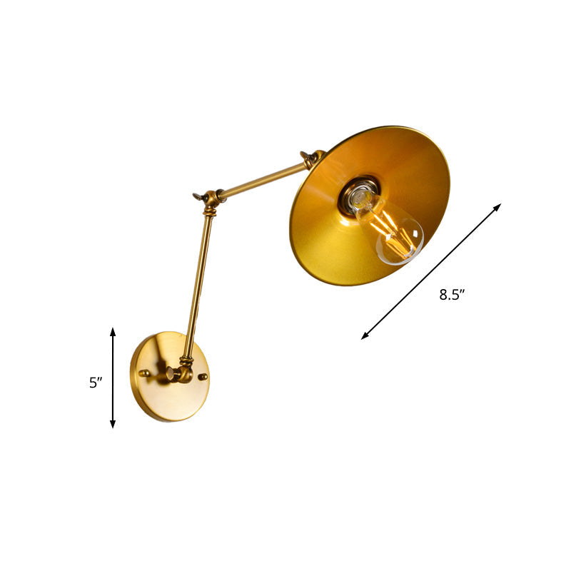 Edison’s Adjustable Embrace: Industrial Brass Swing Arm Wall Lamp