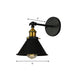 Alice - Industrial Black And Brass Flared Sconce Wall Lamp