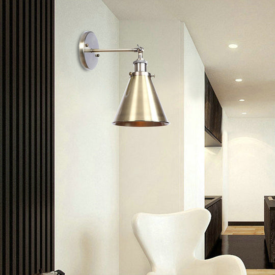 Captivate Your Living Room With Industrial Flair: The Conical Wall Mount Light Bronze Wall Light