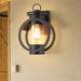 Industrial Elegance - Adjustable Black Sconce With Seedy Glass Shade