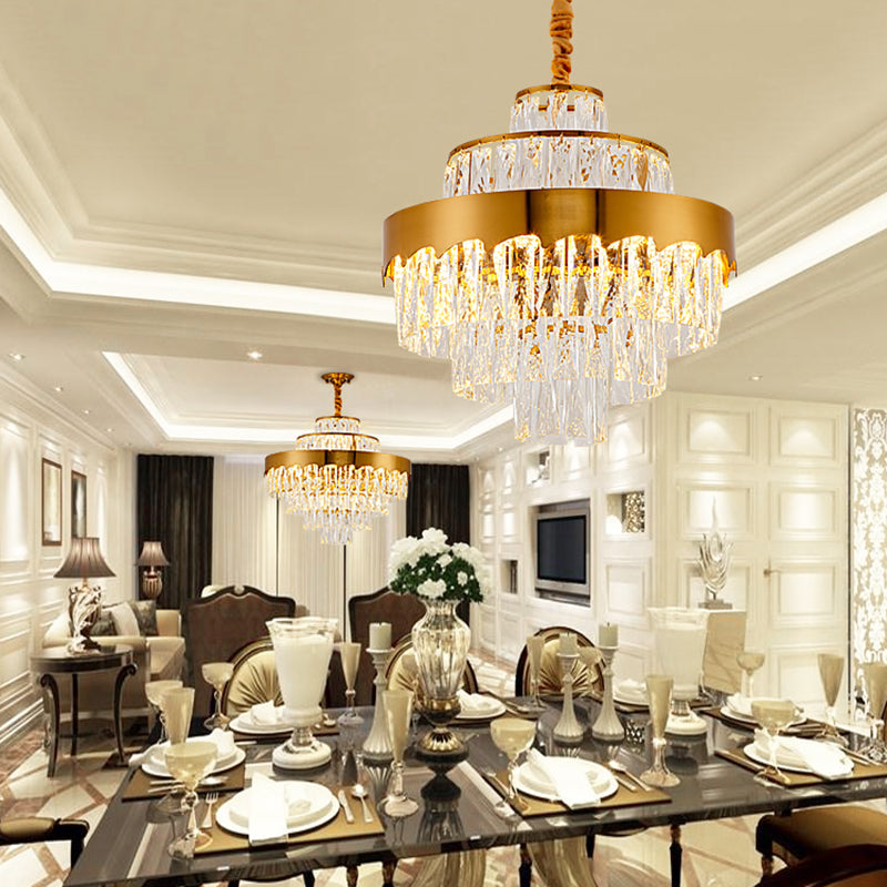 Alessandra Gold Cascade: Crystal Elegance For Your Dining Room Chandelier