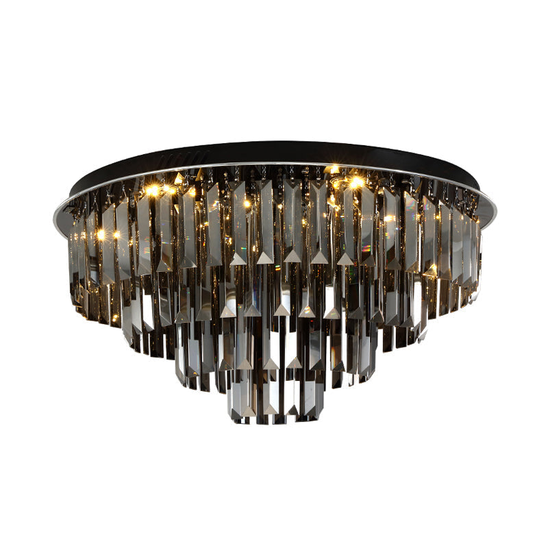 Crystal Symphony: Modern Layered Led Ceiling Light For Dining Rooms