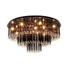 Modern Black Crystal Flush Mount Chandelier Tiered Design 8/10 Bulbs For Bedroom Chandelier