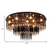 Modern Black Crystal Flush Mount Chandelier Tiered Design 8/10 Bulbs For Bedroom Chandelier