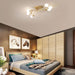 Haven Modern Semi - Flush Mount Chandelier: Bold Style With Exposed Bulbs For Your Bedroom