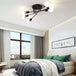 Haven Modern Semi - Flush Mount Chandelier: Bold Style With Exposed Bulbs For Your Bedroom