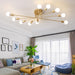 Haven Modern Semi - Flush Mount Chandelier: Bold Style With Exposed Bulbs For Your Bedroom 10 / Gold