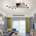 Haven Modern Semi - Flush Mount Chandelier: Bold Style With Exposed Bulbs For Your Bedroom