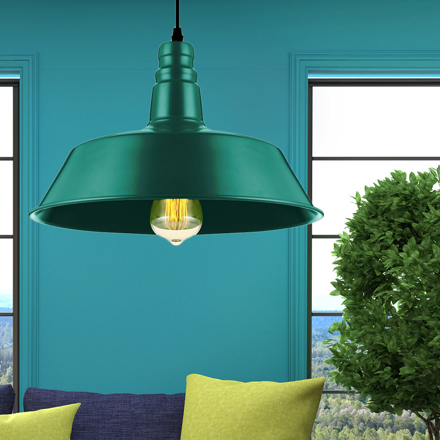 Embrace Industrial Charm And A Pop Of Color: The Red & Green Pendant Light Lighting