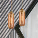 Alice’s Amber Glass Industrial Pendant Light - Capsule/Dome Design For Dining Room Lighting