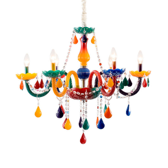 Sparkly Fun: Kids’ Adjustable Crystal Chandelier (6 - Light)