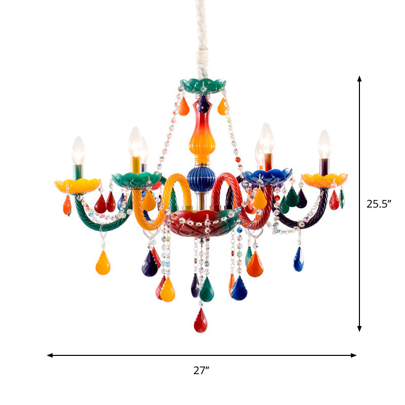 Sparkly Fun: Kids’ Adjustable Crystal Chandelier (6 - Light)