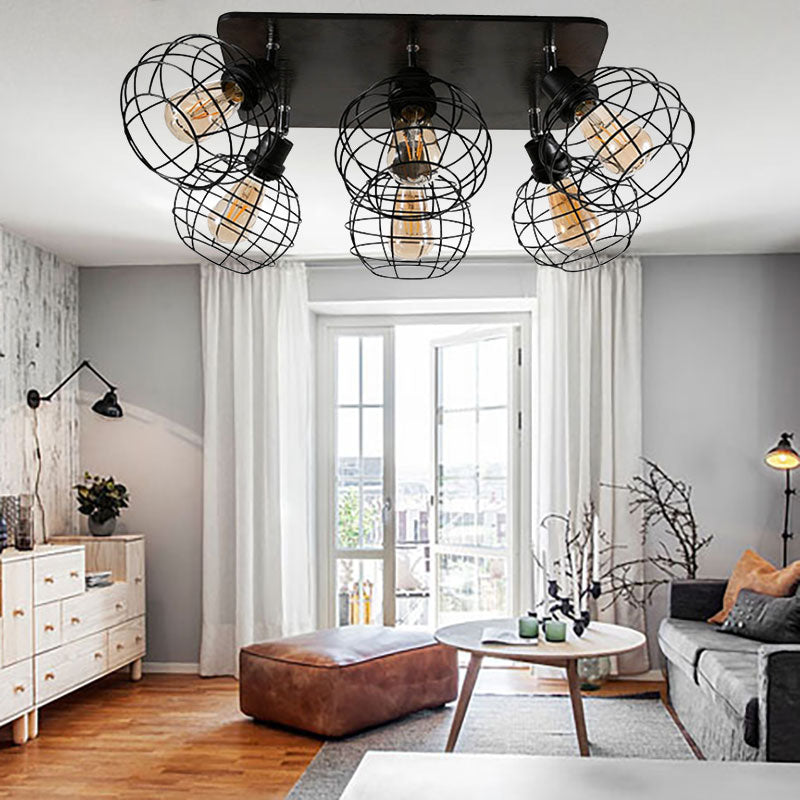 Embrace Industrial Charm And Ample Illumination: The Global Cage Semi - Flush Ceiling Light 6 /