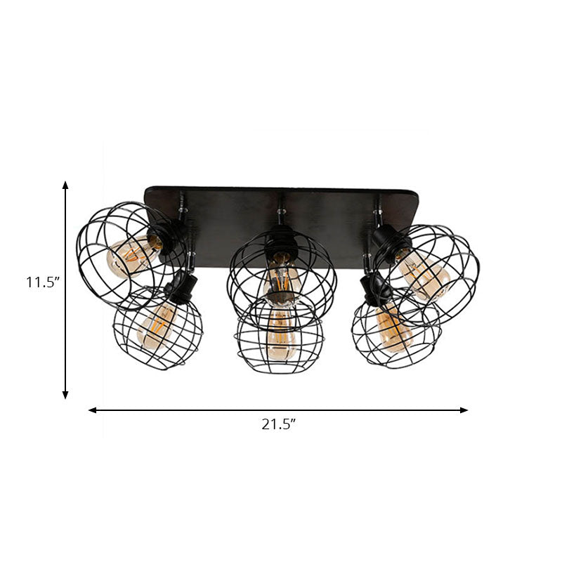 Embrace Industrial Charm And Ample Illumination: The Global Cage Semi - Flush Ceiling Light Fixtures