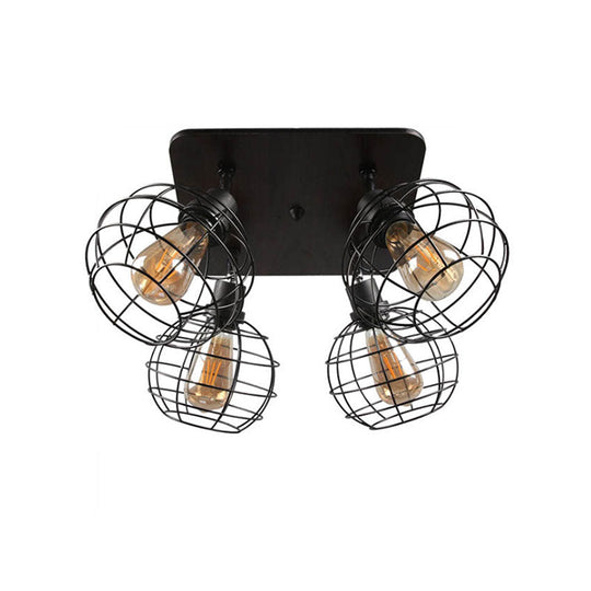 Embrace Industrial Charm And Ample Illumination: The Global Cage Semi - Flush Ceiling Light Fixtures