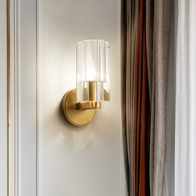 Hannah Modern Wall Sconce: Crystal Beauty Meets Elegance Brass