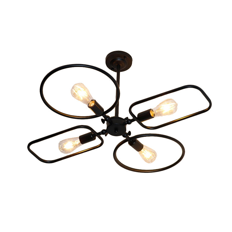 Zoey Modern Illumination: 4 - Light Black Ceiling Lamp