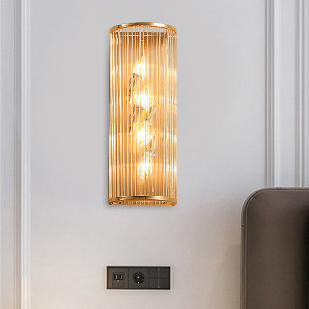 Modern Elegance Meets Warmth: Crystal Rod Wall Sconce Gold