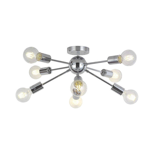 Lily’s Modern 8 - Head Metal Linear Semi Flush Mount Ceiling Lamp - Perfect For Restaurants Light