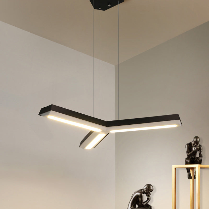 Ethan’s Modern Y - Shaped Led Pendant Lamp: Enhance Your Office With Style And Efficiency